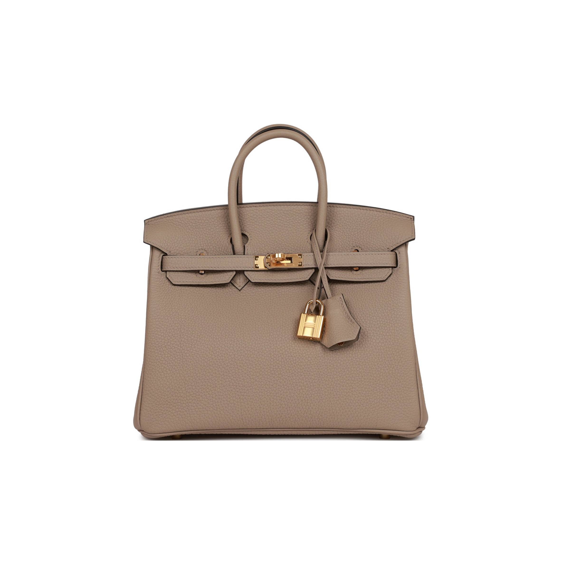 H**me5 BIRKIN 25 GRIS TOURTERELLE TOGO GOLD HARDWARE HANDMADE (25cm) Master Quality